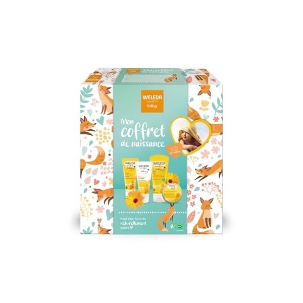 WELEDA - Mon Coffret de naissance Weleda - Nettoie en douceur et protège - Pour la toilette quotidienne des bébés et jeunes e