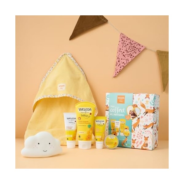 WELEDA - Mon Coffret de naissance Weleda - Nettoie en douceur et protège - Pour la toilette quotidienne des bébés et jeunes e