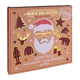 Accentra - Calendrier de lAvent Cosmétique pour hommes avec 24 produits de soins Calendrier de Noël Soins avec lotion pour l