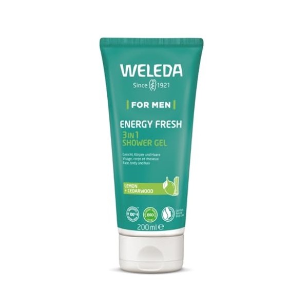 WELEDA - TROUSSE SOINS HYGIENE HOMME : Gel nettoyant visage 2en1-100 ml + Sérum Multiaction 5en1-30 ml + Gel Douche 3in1 Acti