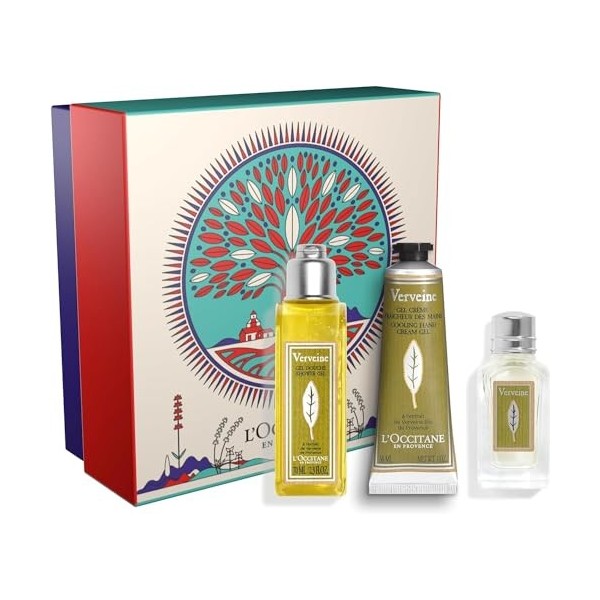 LOCCITANE - Coffret Verveine - Gel Douche, Eau de Toilette et Crème Mains - Fabriqué en France