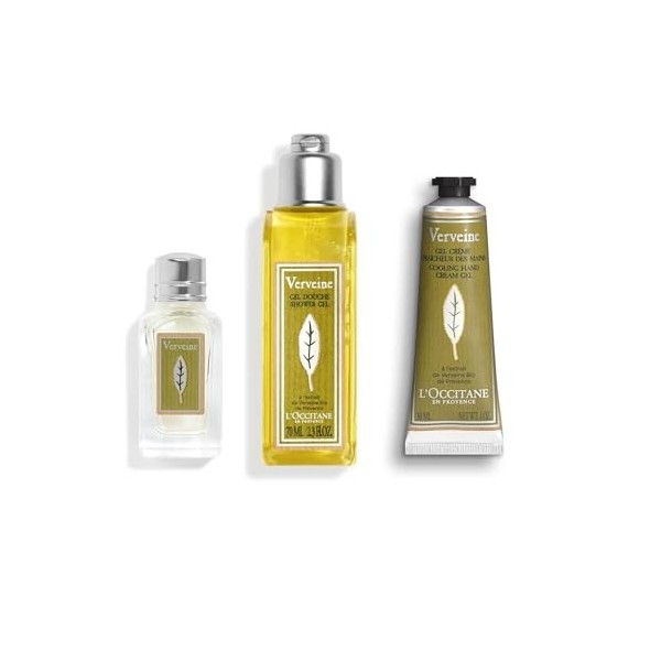 LOCCITANE - Coffret Verveine - Gel Douche, Eau de Toilette et Crème Mains - Fabriqué en France