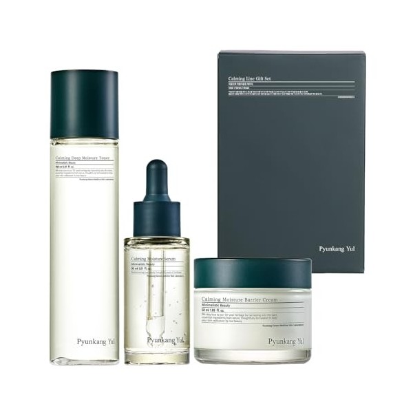 Pyunkang Yul Coffret cadeau Calming Line - Soins du visage coréens essentiels pour un soin quotidien hydratant et apaisant av