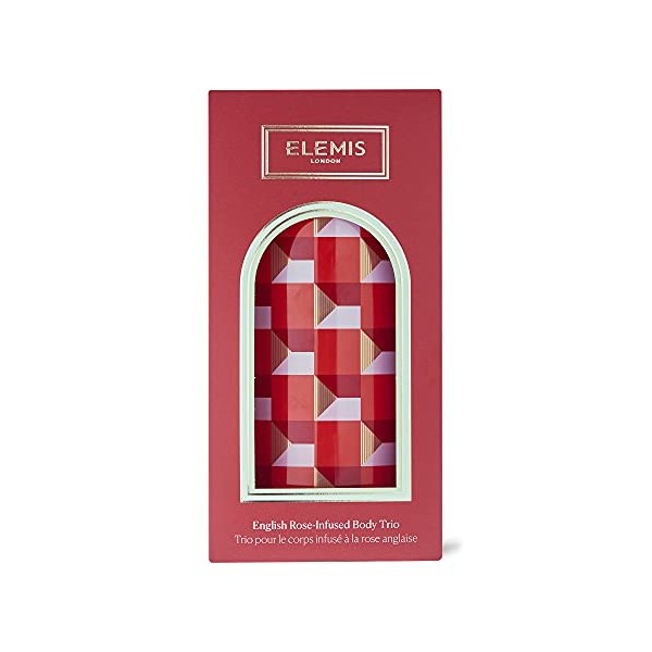 ELEMIS Coffret cadeau trio corporel infusé à la rose anglaise, édition limitée, trio dessentiels pour le visage et le corps,