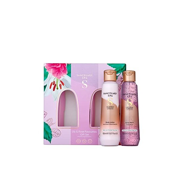 Sanctuary Spa Coffret cadeau Lily and Rose pour femme, anniversaire, Noël, végétalien et sans cruauté envers les animaux, 300