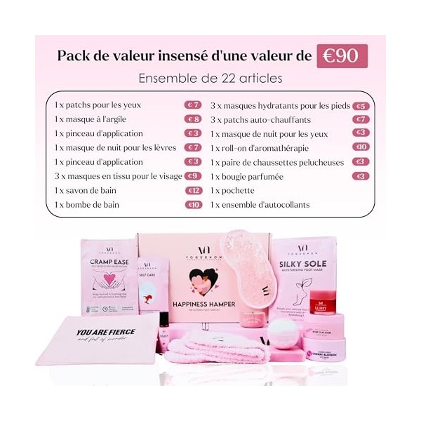 Coffret Beauté Femme lot de 22 - Kit de spa de soins personnels haut de gamme avec ensembles de bain, de sommeil et de soin