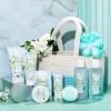 Coffret de Bain & Douche pour Femme, Body&Earth 11PCS Coffret Cadeau au Parfum de Jasmin, Parfait Cadeau pour l’Anniversaire