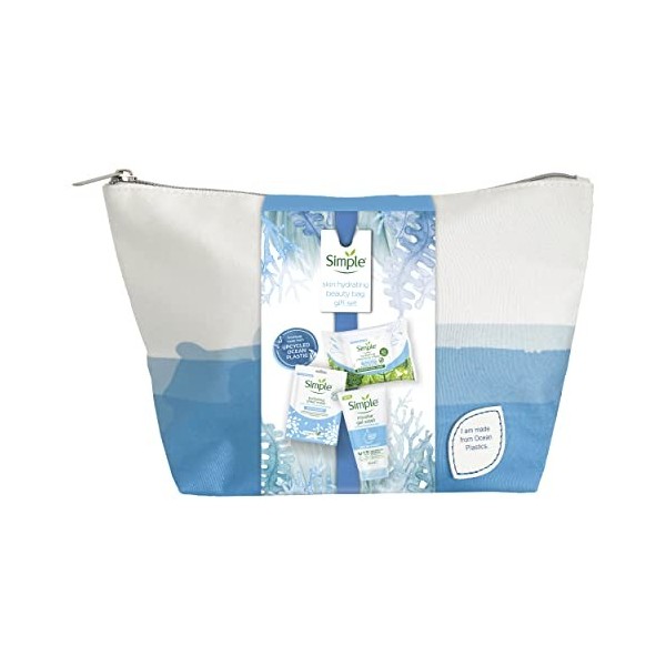 Simple Hydrate la peau avec un sac de beauté. Coffret cadeau parfait pour elle 3 pièces