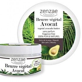 Beurre végétal avocat ZENZAE | 100% naturel et pur | Persea gratissima seed butter | Sans parfum | 100ml | Vegetal avocado bu
