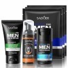 mercham Ensemble de soins de la peau pour homme, coffret cadeau comprenant un nettoyant visage pour homme, une mousse à raser