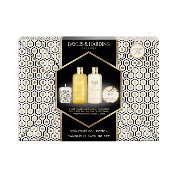 Baylis & Harding Coffret cadeau aux chandelles avec mandarine douce et pamplemousse – Convient aux végétaliens lot de 1 