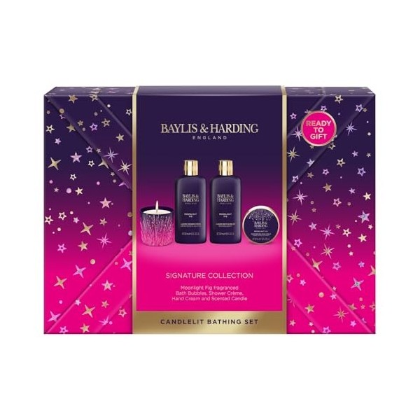 Baylis & Harding Moonlight Figue Coffret cadeau de bain aux chandelles – Convient aux végétaliens lot de 1 