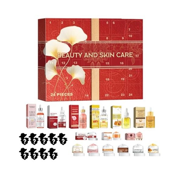 Christmas Advent Calendar 2024, Christmas Makeup Countdown Calendar, Skin Care Set, Beauty Advents Calendar With Skincare, Fe