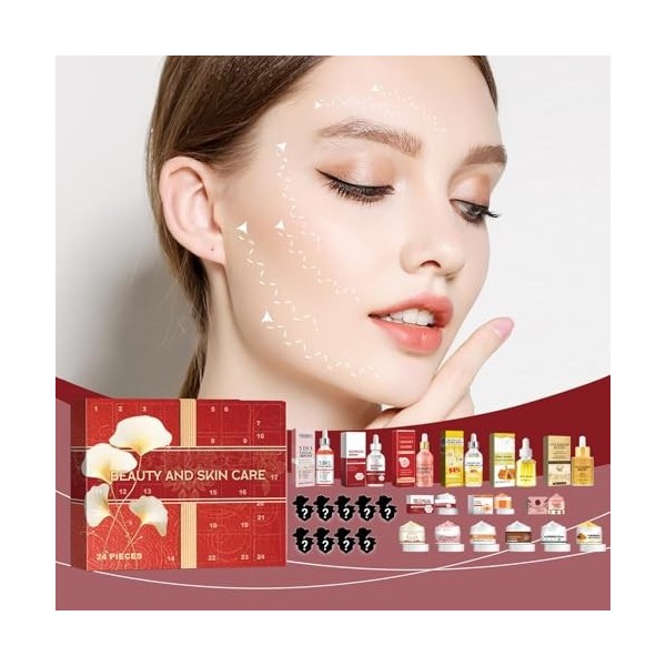 Christmas Advent Calendar 2024, Christmas Makeup Countdown Calendar, Skin Care Set, Beauty Advents Calendar With Skincare, Fe