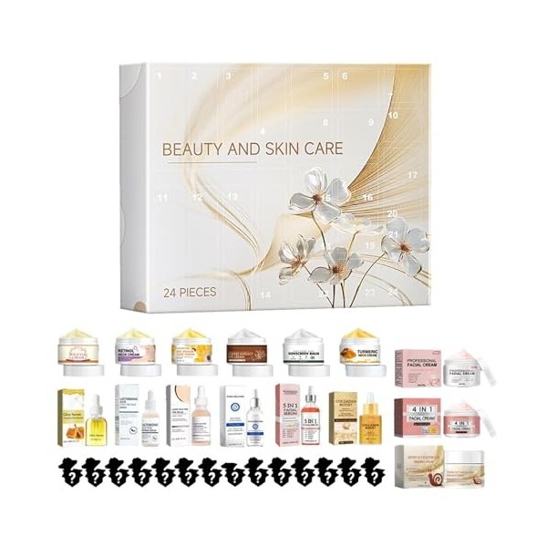 Calendrier De LAvent Beauté, Calendrier De LAvent Soins De La Peau 2024 - Boîte De Calendrier De L’Avent Pour Femmes - Cale