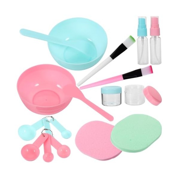 CANIGHT 1 Ensemble 18 Pièces Cuillère à Masque Facial Spatule Pour Le Visage Bouteille De Stockage De Crème Pinceaux De Maqui