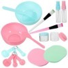 CANIGHT 1 Ensemble 18 Pièces Cuillère à Masque Facial Spatule Pour Le Visage Bouteille De Stockage De Crème Pinceaux De Maqui