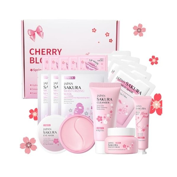 Ensemble de soins de la peau pour adolescentes, kits de soins de la peau pour femmes, ensemble de soins de la peau Sakura jap