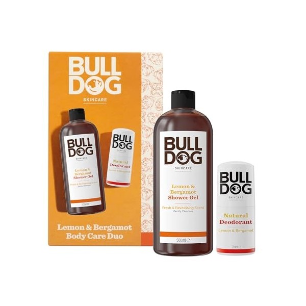 Bulldog Soins de la peau | Coffret cadeau pour homme | Coffret cadeau Duo citron et bergamote