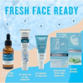Lot de 6 masques hydratants pour le visage, masques en gel, sérum à lacide hyaluronique, crème pour les yeux, 6 pièces