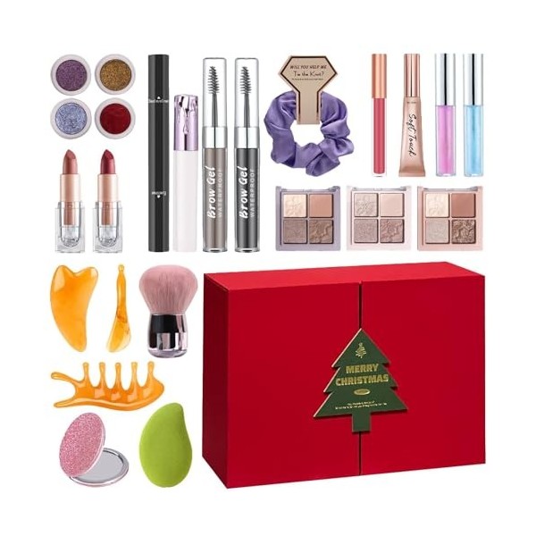 Calendrier De LAvent Beauté De Noël 2024 - Coffret Cadeau De Maquillage En Édition Limitée De 24 Pièces, Calendrier De Beaut