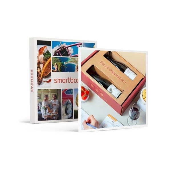 Smartbox - Coffret Cadeau - Abonnement de 6 Mois à 1 Coffret de Grands vins Contenant 2 Bouteilles et 1 livret dégustation - 