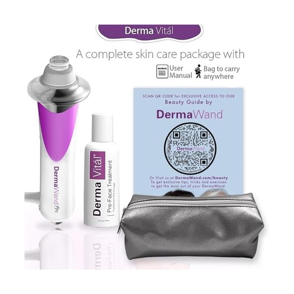 DermaWand Pro - Système anti-âge Skincare Deluxe - Appareil facial Microcurrent avec crème pour le visage