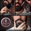 Kit de Croissance de Barbe VIKICON, Rouleau de Derma à barbe + Huile de Sérum de Croissance de Barbe + Baume à Barbe, Cadeau 