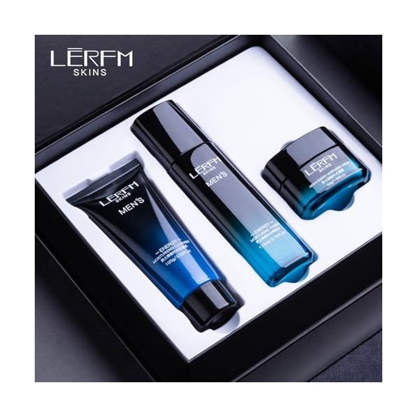 Kit de soins de la peau pour homme – Comprend un hydratant pour le visage pour homme, un nettoyant visage pour homme, un tone