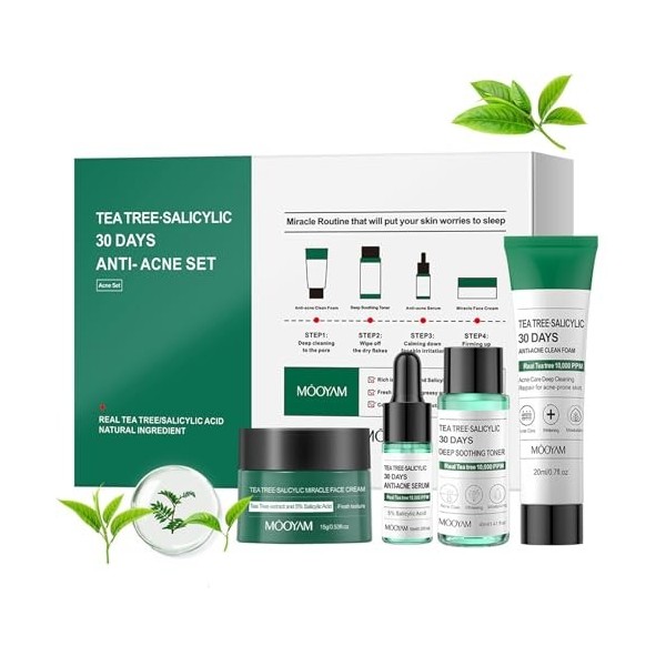 Ensemble de soins de la peau pour adolescente, ensemble et kits de soins de la peau à larbre à thé, coffret cadeau pour adol