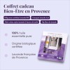 Coffret Cadeau Lavande Bio Bien-Être en Provence - Kit Détente Savon Exfoliant Lavande, Crème Mains Lavande, Bouquet Lavande 