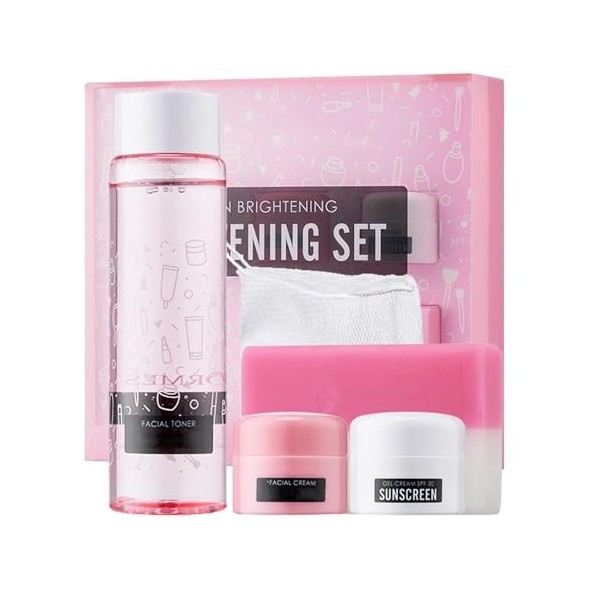 Soins de la peau pour adolescentes, ensembles de soins de la peau à larbutine, coffret cadeau pour femmes avec tonifiant pou