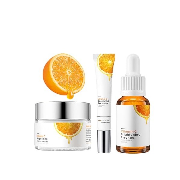 Coffret cadeau de soins de la peau pour adolescentes, 3 pièces, vitamine C, coffret cadeau pour femme comprenant sérum, sérum