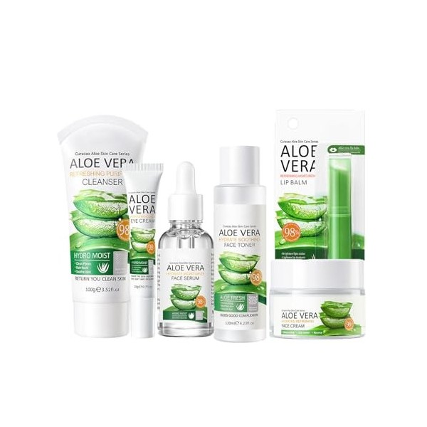 Coffret cadeau de soins de la peau pour adolescentes, lot de 6 kits de soins de la peau à laloe vera pour adolescentes, comp