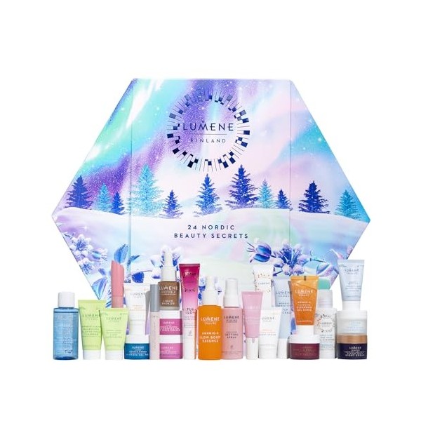 LUMENE Calendrier de lAvent de Noël avec 24 secrets de beauté nordique