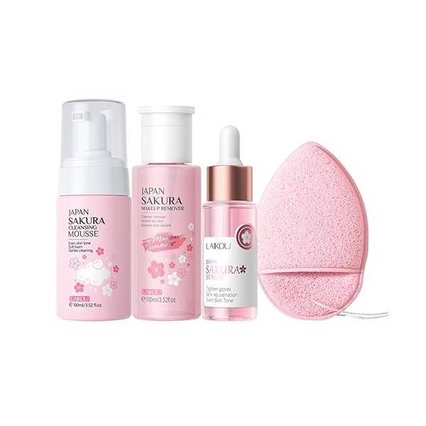 Sakura Ensemble de soins de la peau pour femme 4 pièces