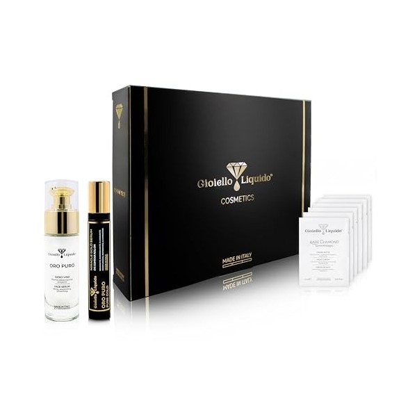 Coffret cadeau Revitalize – 1 sérum visage avec or colloïdal et PVP K30 + 1 Roll-on Contour des Yeux avec Caférine, Or colloï