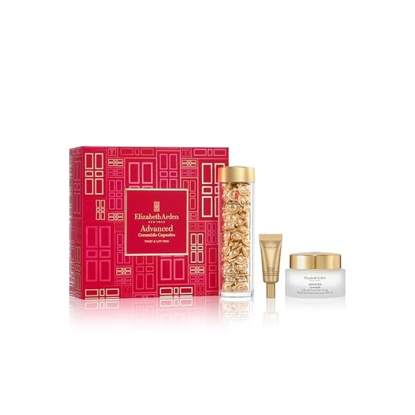 Elizabeth Arden Coffret Advanced Ceramide Capsules Sérum Quotidien Rénovateur De Jeunesse, 3 pièces, Cadeau femme, Coffret So