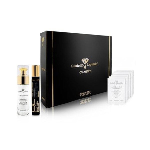 Coffret cadeau Rafraîchissant – 1 crème visage avec or colloïdal, X50 Antiaging + 1 Roll-on Contour des Yeux avec Caférine, O