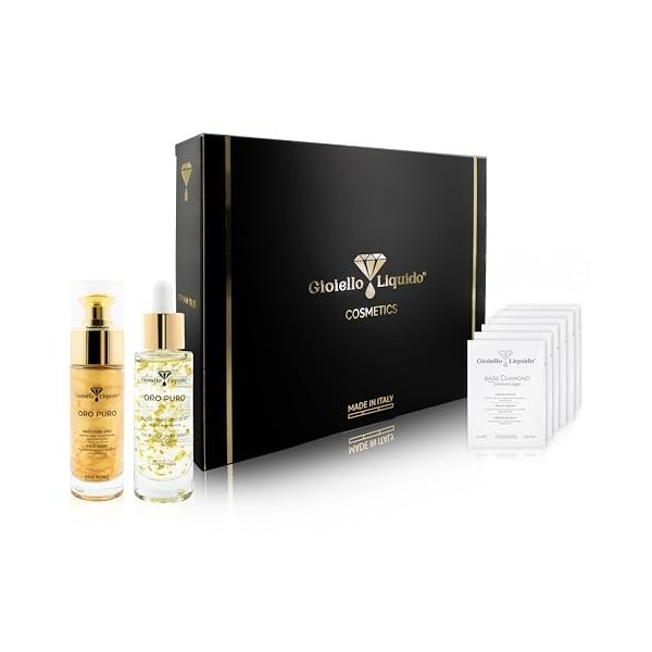 Coffret Revival – 1 masque facial avec or colloïdal et acide hyaluronique + 1 huile visage avec or 24 carats et 7 huiles esse