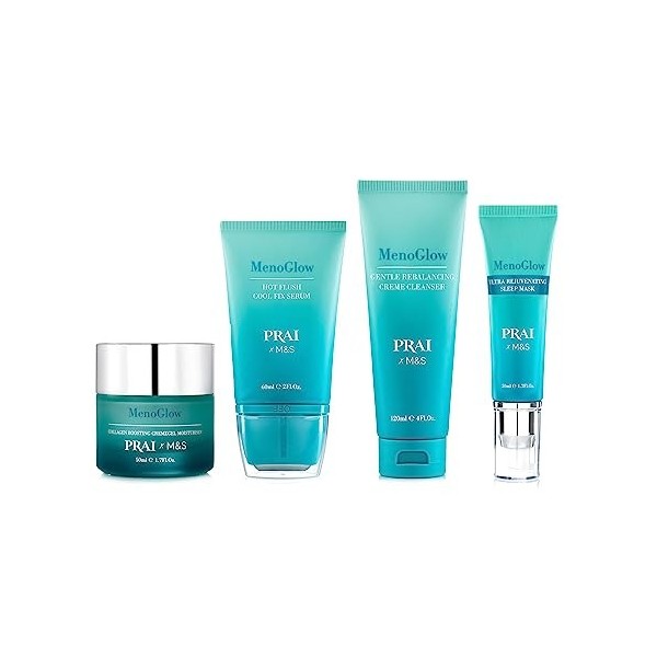 PRAI MenoGlow Set - Super Hydrating Sleep Creme 50ml + Ultra Rejuvenating Sleep Mask 50ml With Free MenoGlow Tonic 198ml