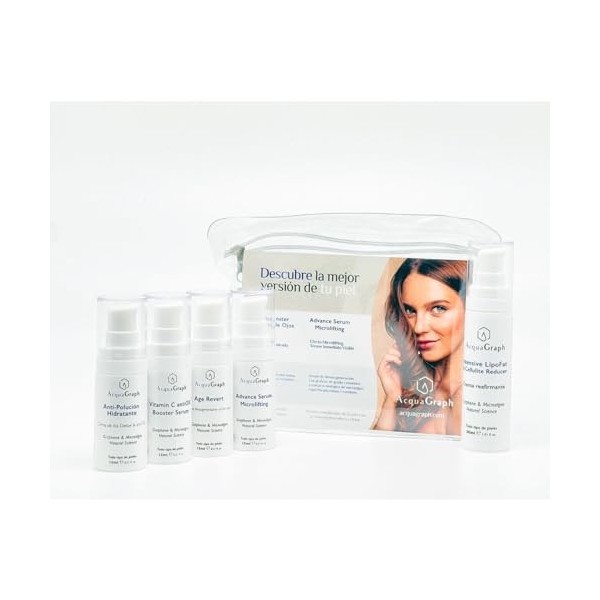 ACQUAGRAPH® Coffret cosmétique AcquaTravel, Pack Routine Anti-Âge, crèmes femme Anti-rides, Anti-âge, Anti-imperfections, Ant