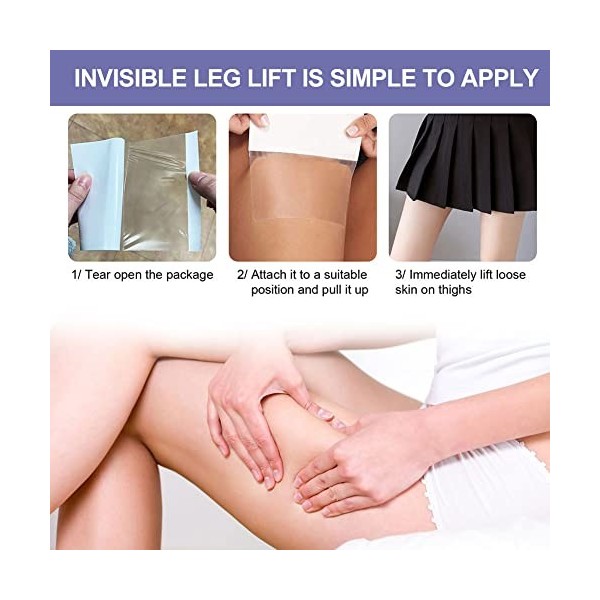 Invisible Thigh Lift Tape,Patch pour le Corps Raffermissant et Modelant,Ruban Adhésif pour Peau Affaissée,Patch de Serrage de