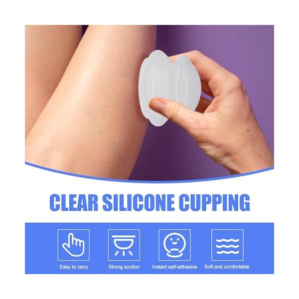 Cresbel Lot de 4 ventouses en silicone pour réduire la cellulite, anti-âge, soulage les douleurs et les articulations pour fe