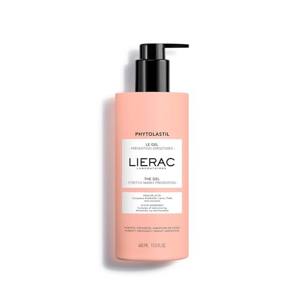 Lierac - Phytolastil - Le Gel Prévention Vergetures 400ml - Soin Corps Vergetures - Hydrate – Apaise - 97% dingrédients dor