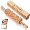 MagicBeech Rouleau de massage en 100% bois de hêtre - rouleau de massage en bois avec poignée appareil de massage contre la c