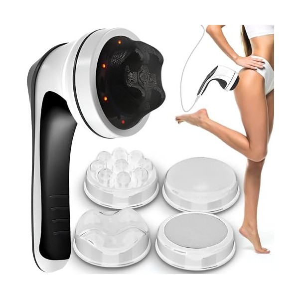 Retoo Masseur Anti Cellulite 9 en 1, Massage Vibrant Électrique, 7 Têtes Interchangeables, Amincissant, Sculptant, Multifonct