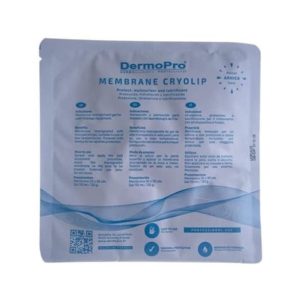 10 Membranes Cryolipolyse Power Arnica Care, grande taille pré-imbibée compatibles tous appareils, jusqu’à -15°C !