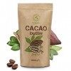 Beurre de Cacao - 1kg / 1000g - Théobroma Cacao - Cru et Naturel - Pressé à Froid - Cacao Cru pour la Cuisine et les Soins de