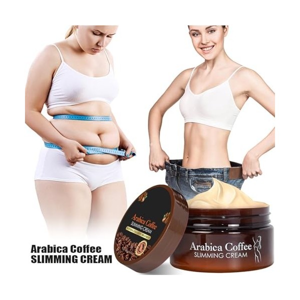 Crème Amincissante Café,Creme Cafeine Minceur,Crème Amincissante pour le Corps au café,Crème Amincissante,Crème de Mise en Fo